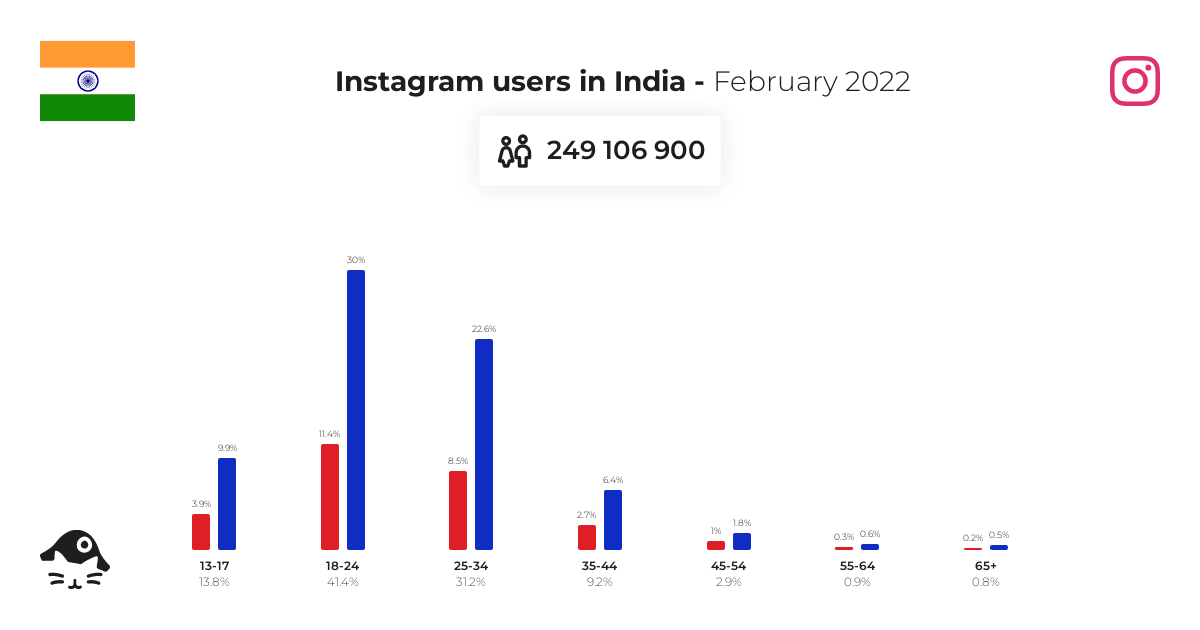 Instagram Users In India February Napoleoncat