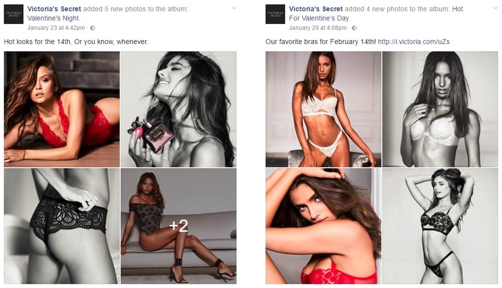 Victoria's Secret - posty marki nawiązujące do Walentynek