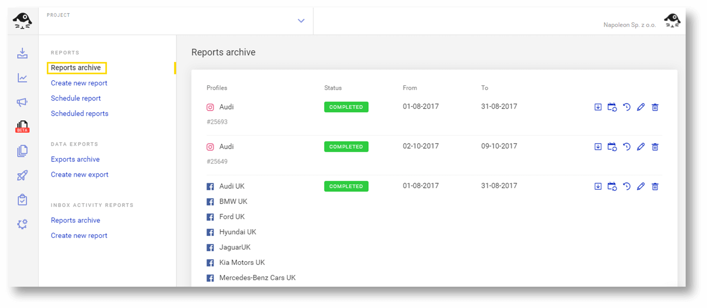 Instagram and social media analytics in NapoleonCat. Instagram reports in NapoleonCat