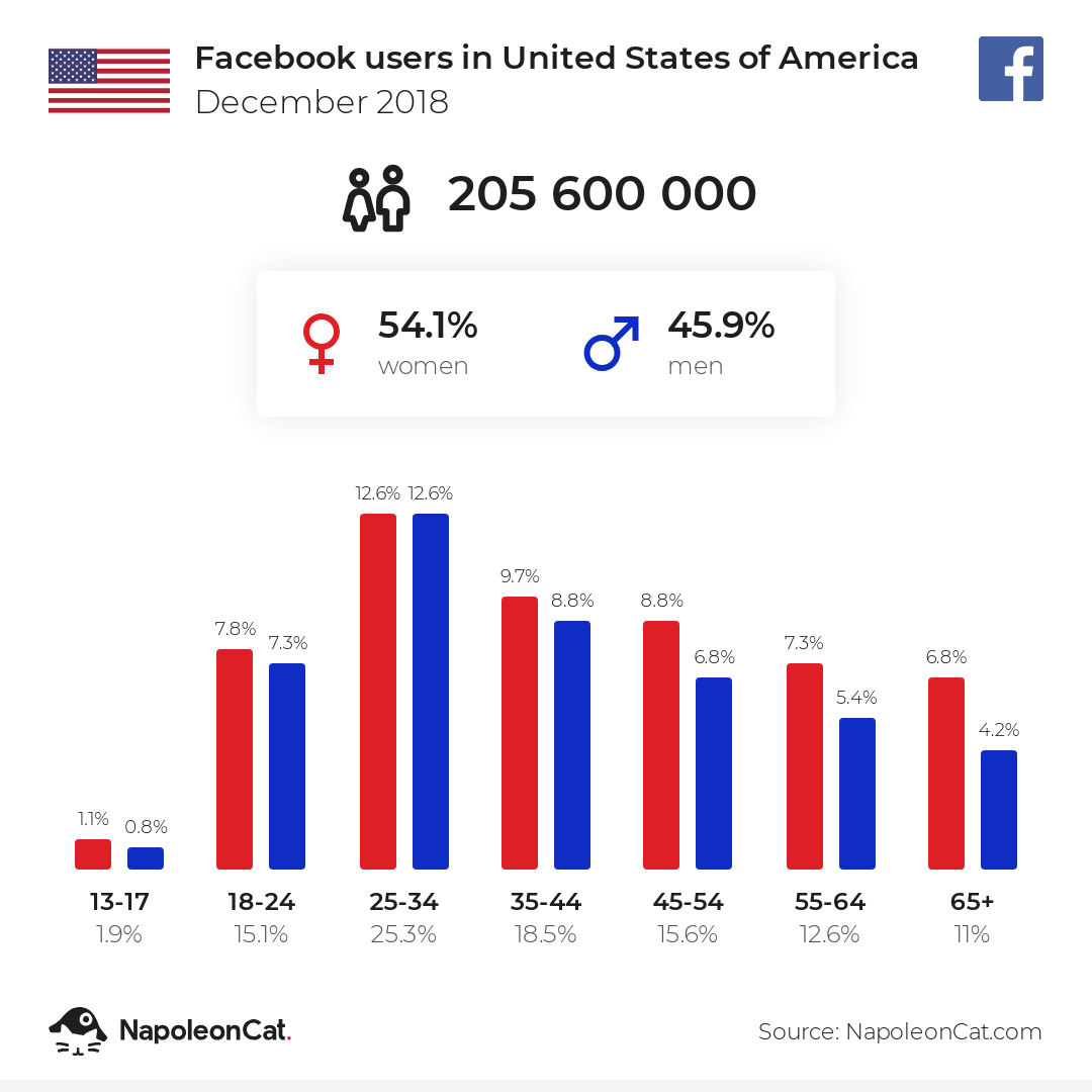 Facebook Users in USA December 2018