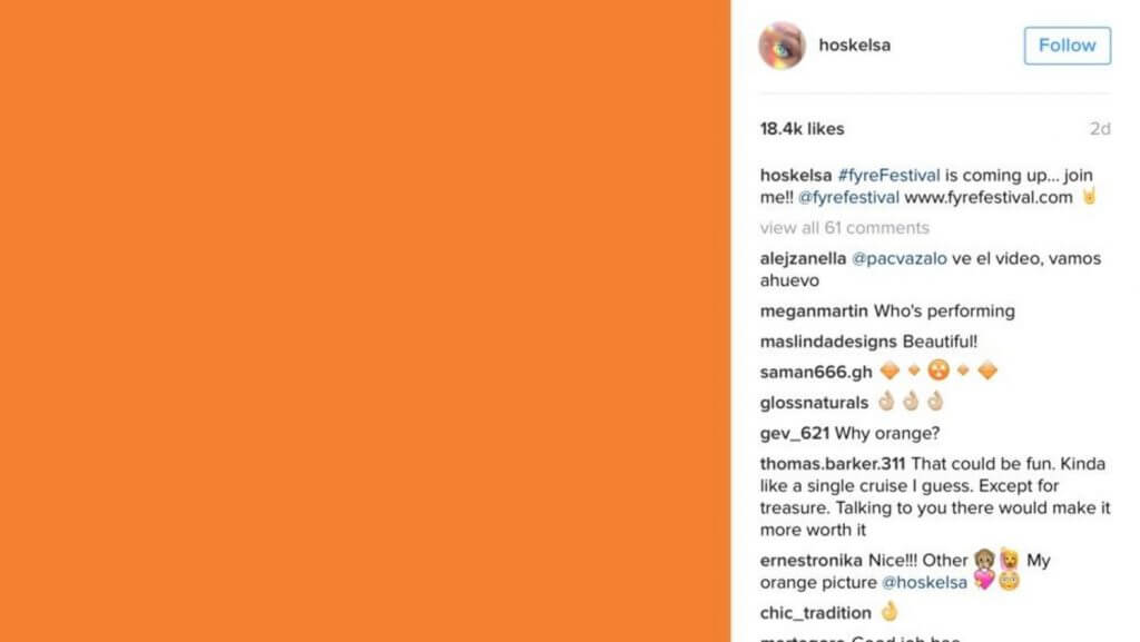 orange tile post on Instagram
