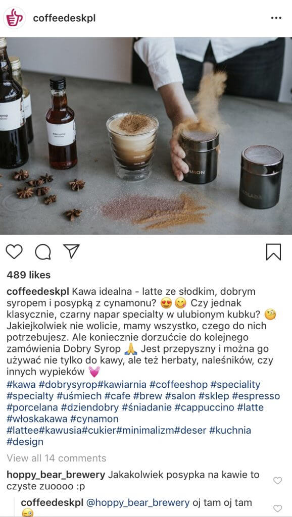startegia social media na Instagramie - coffeedeskpl