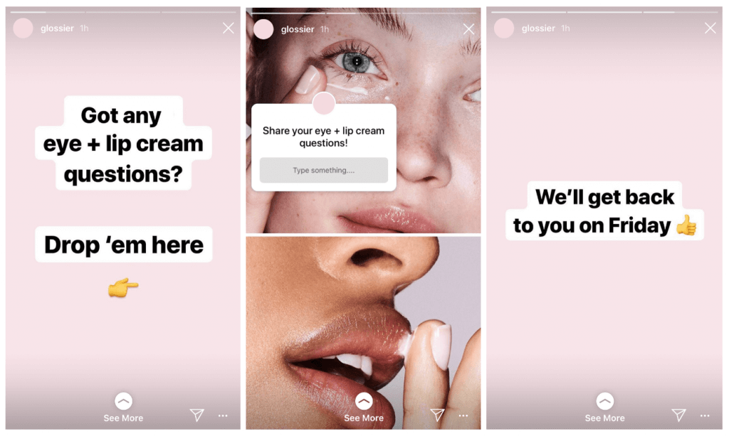 Instagram strategy Glossier Stories
