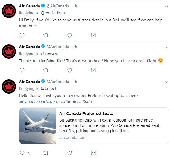Air Canada Social Customer Care on Twitter