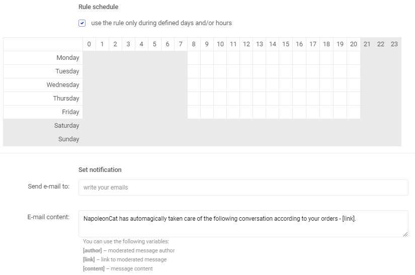 rule schedule