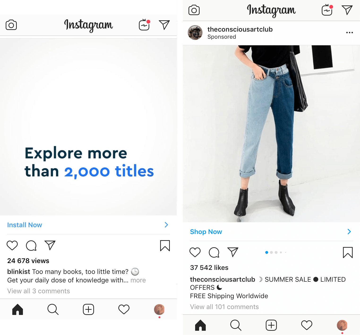 Sponsored content on Instagram