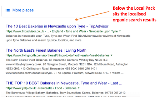 localized organic search results