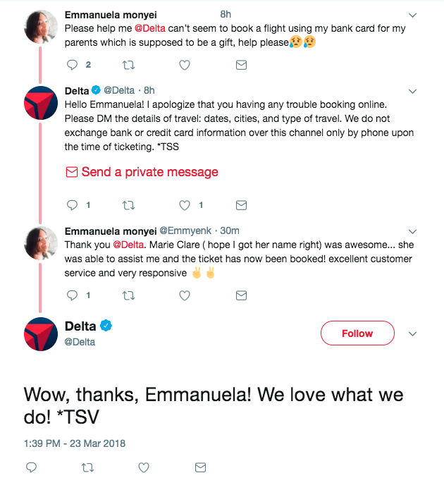 social customer service on Twitter