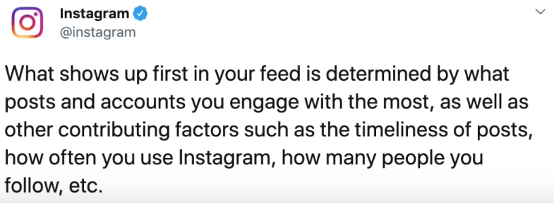 Instagram algorithm 2019