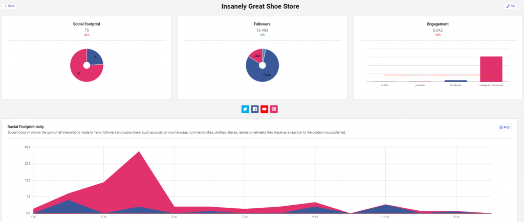 NapoleonCat analytics social footprint