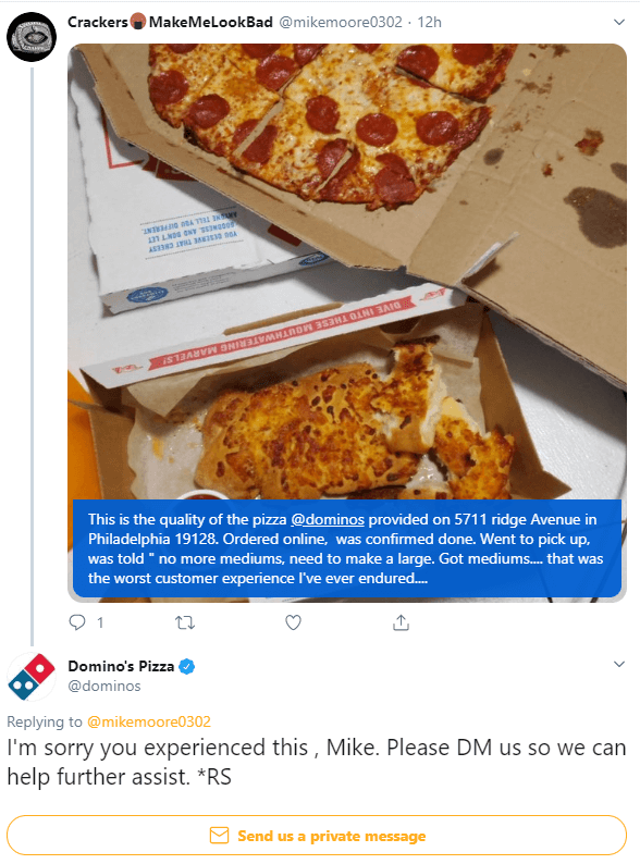 dominos twitter management