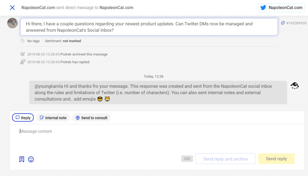 NapoleonCat social inbox