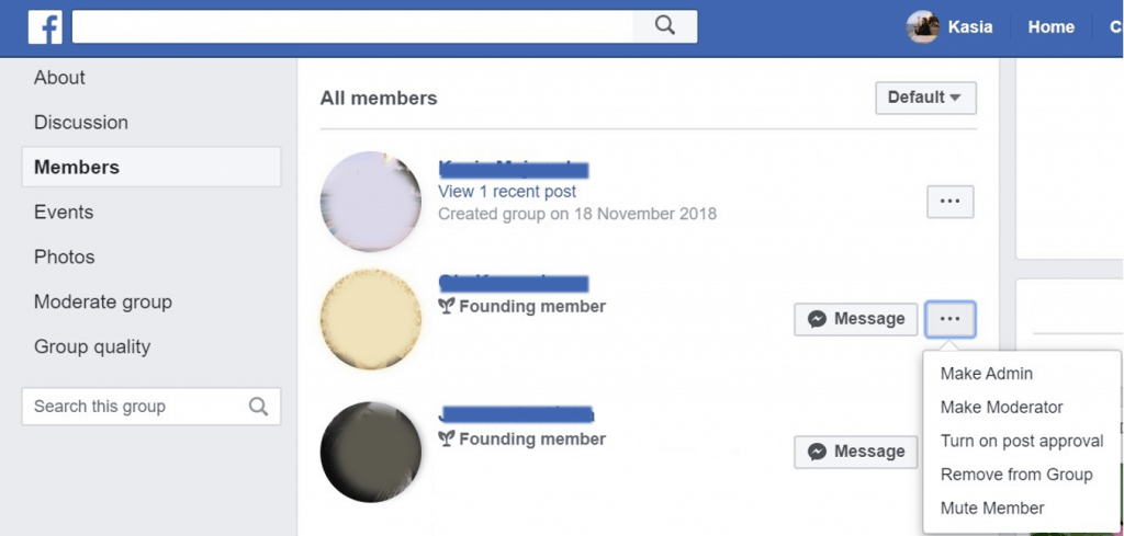 deleting a Facebook Group