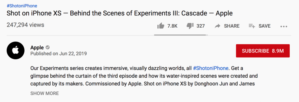 YouTube video title and description example