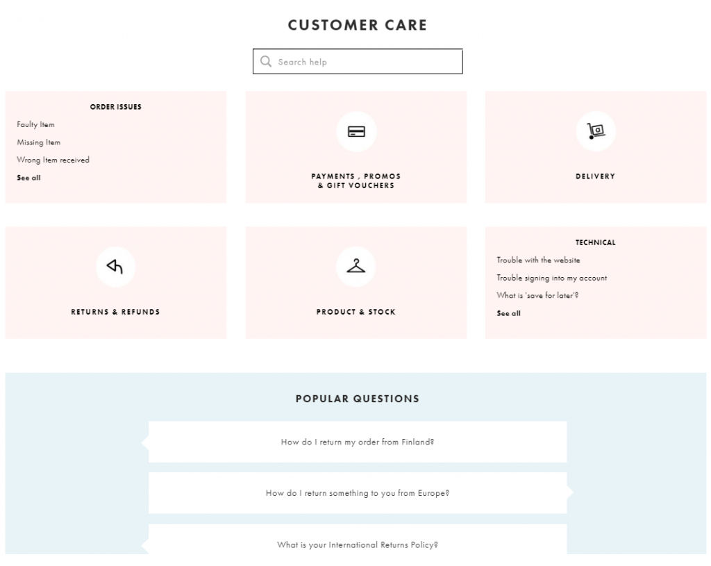 self-service FAQ