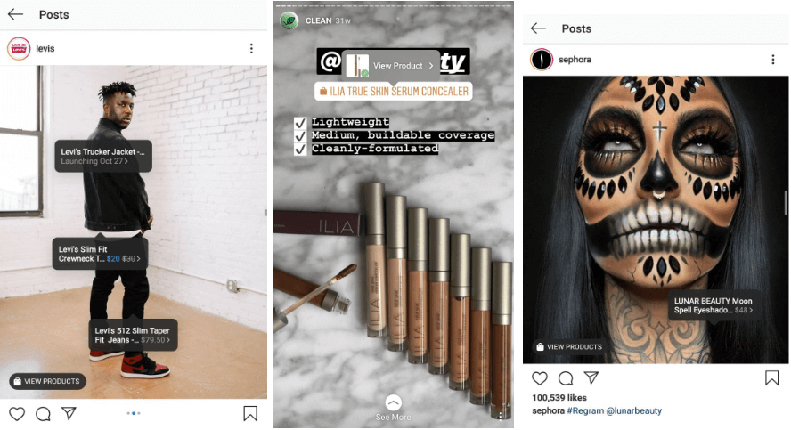 shoppable Instagram posts