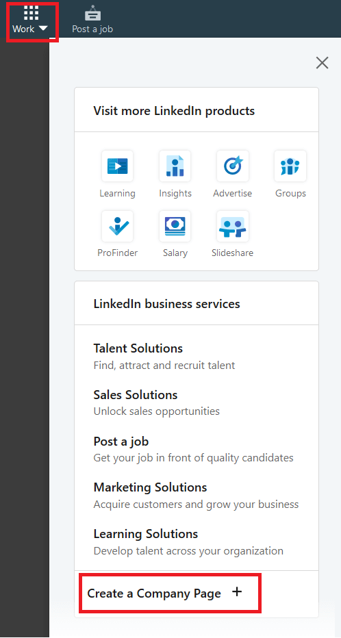 Create LinkedIn Company Page