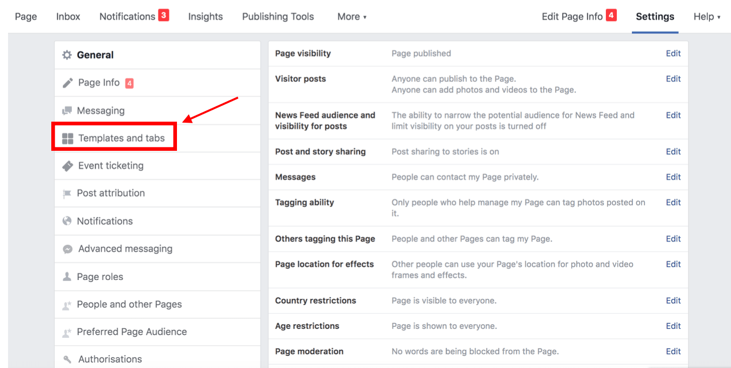 how to change facebook page from personal blog to business