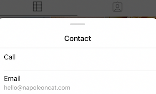 Instagram business account contact buttons