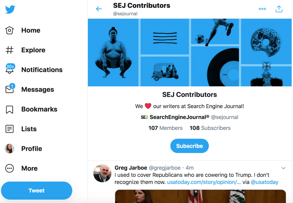 Twitter Lists as a resource