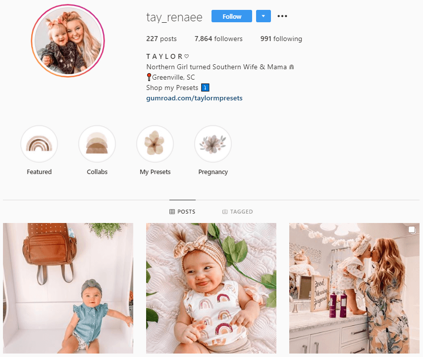 Parenting influencer on Instagram