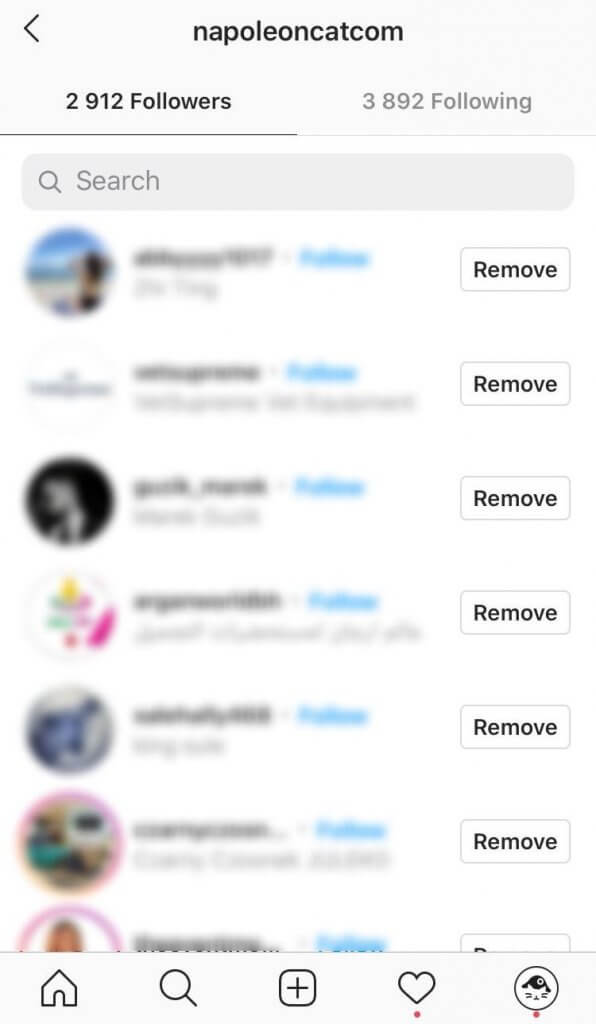 Removing followers on Instagram
