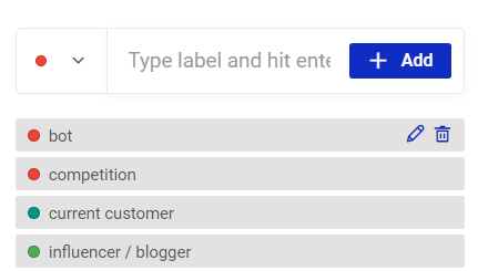 Adding labels to NapoleonCat