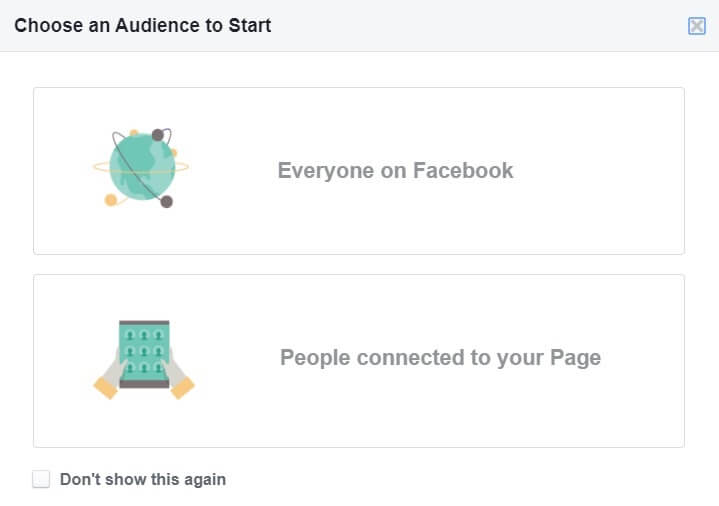 choose audience Facebook