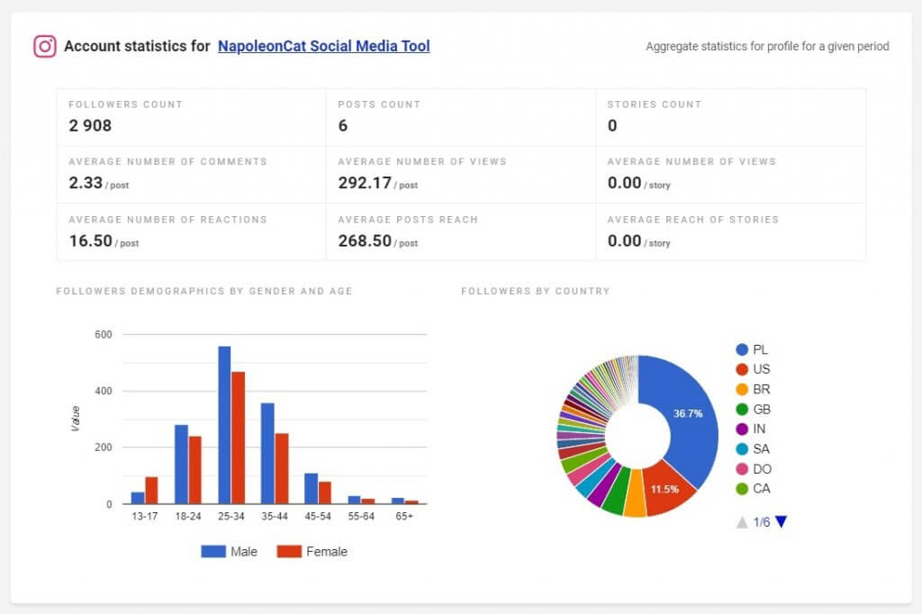 Instagram follower demographics