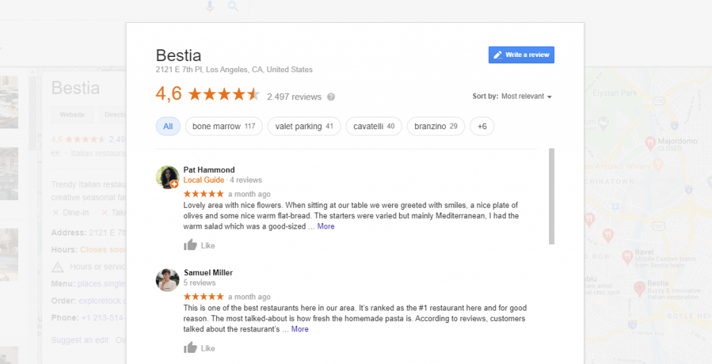 Google reviews