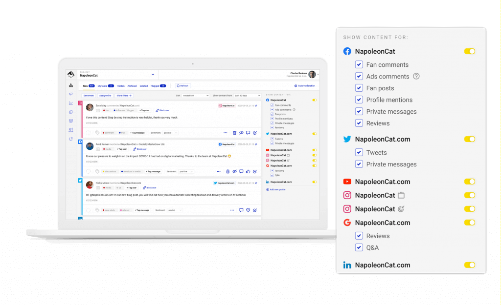 Social media moderation tools - Social Inbox