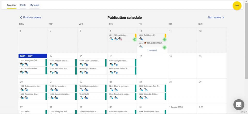 social media calendar