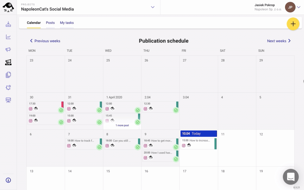 social media publishing schedule