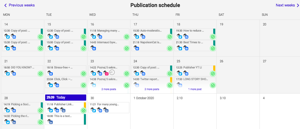 schedule linkedin posts calendar view