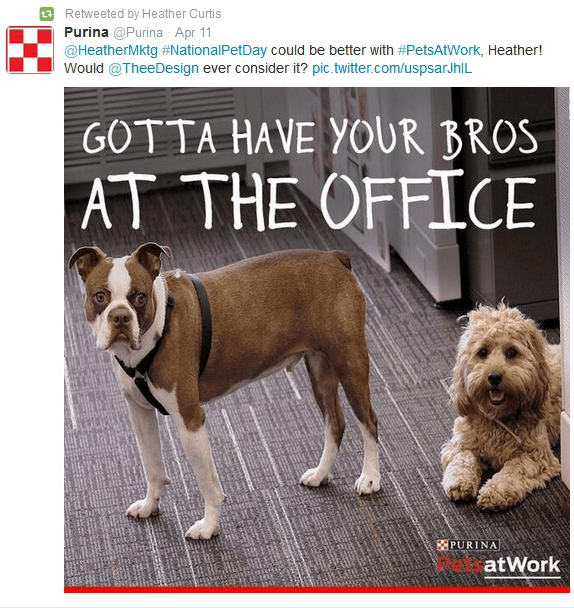 Purina pets at work