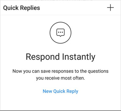 quick replies Instagram