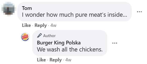 Burger King playful response example 2