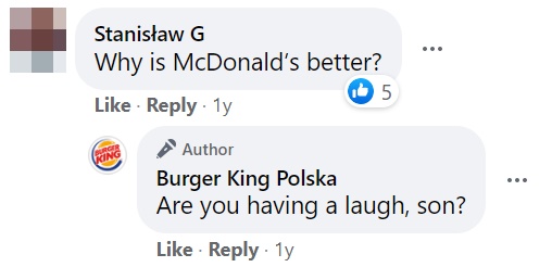 Burger King funny comment response 2
