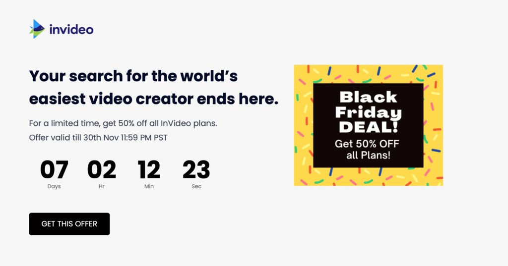 InVideo Black Friday deal 2020