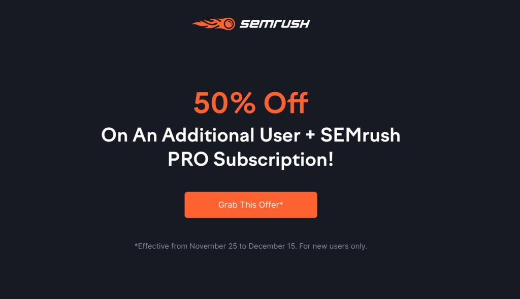 SemRush Black Friday deal 2020