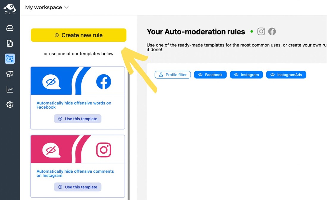 Automate Social Media Moderation - Auto-moderation tab in NapoleonCat