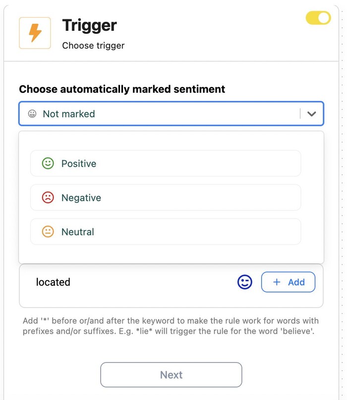 Automate Social Media Moderation - marking sentiment in Auto-moderation