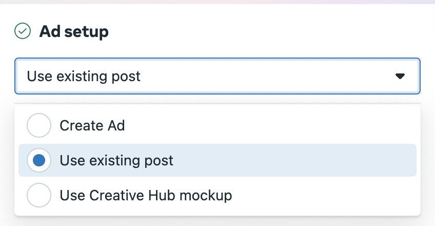 Instagram Ads - ad setup settings