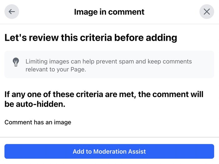 facebook automoderation - setting up Meta moderation assist