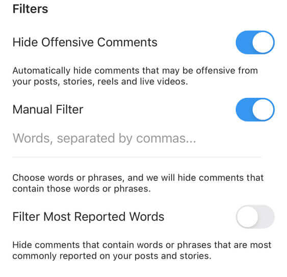 How to hide comments on Instagram - filters on Instagram