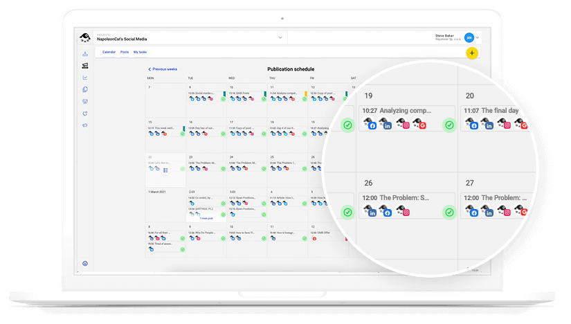 Social media scheduling tool - content calendar