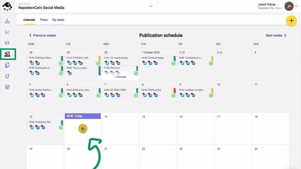 Manage multiple Facebook Pages - social media calendar