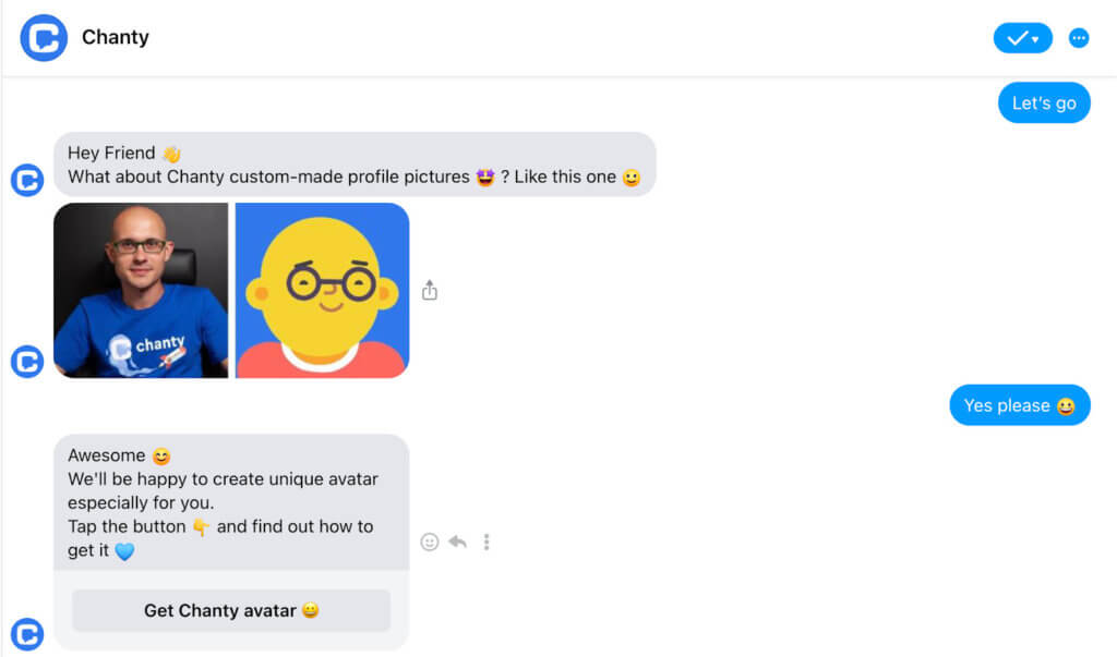 Facebook chatbot for customer service