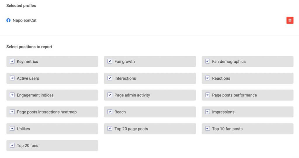 Facebook Analytics Report - key metrics