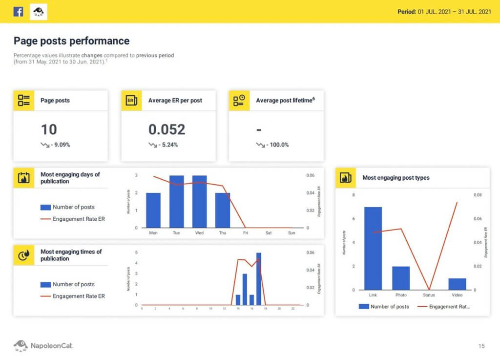 Facebook Analytics Report - sample page from a report